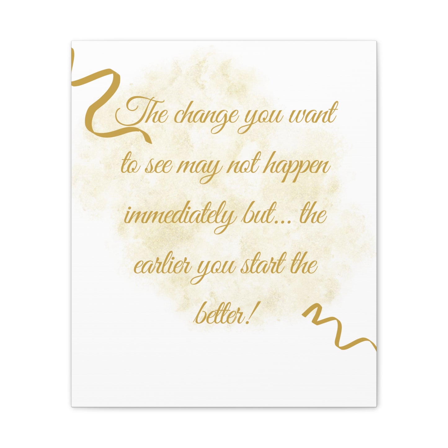 Inspirational Canvas Art - "Start the Change" Quote Wall Decor