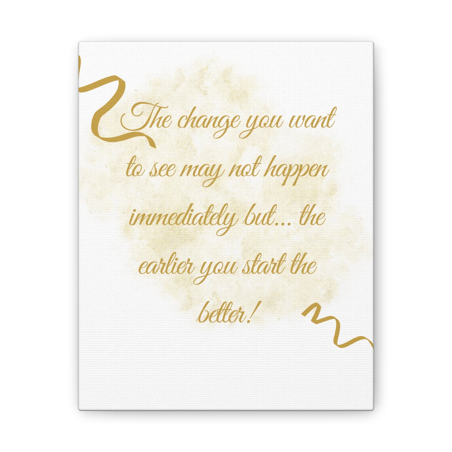 Inspirational Canvas Art - "Start the Change" Quote Wall Decor