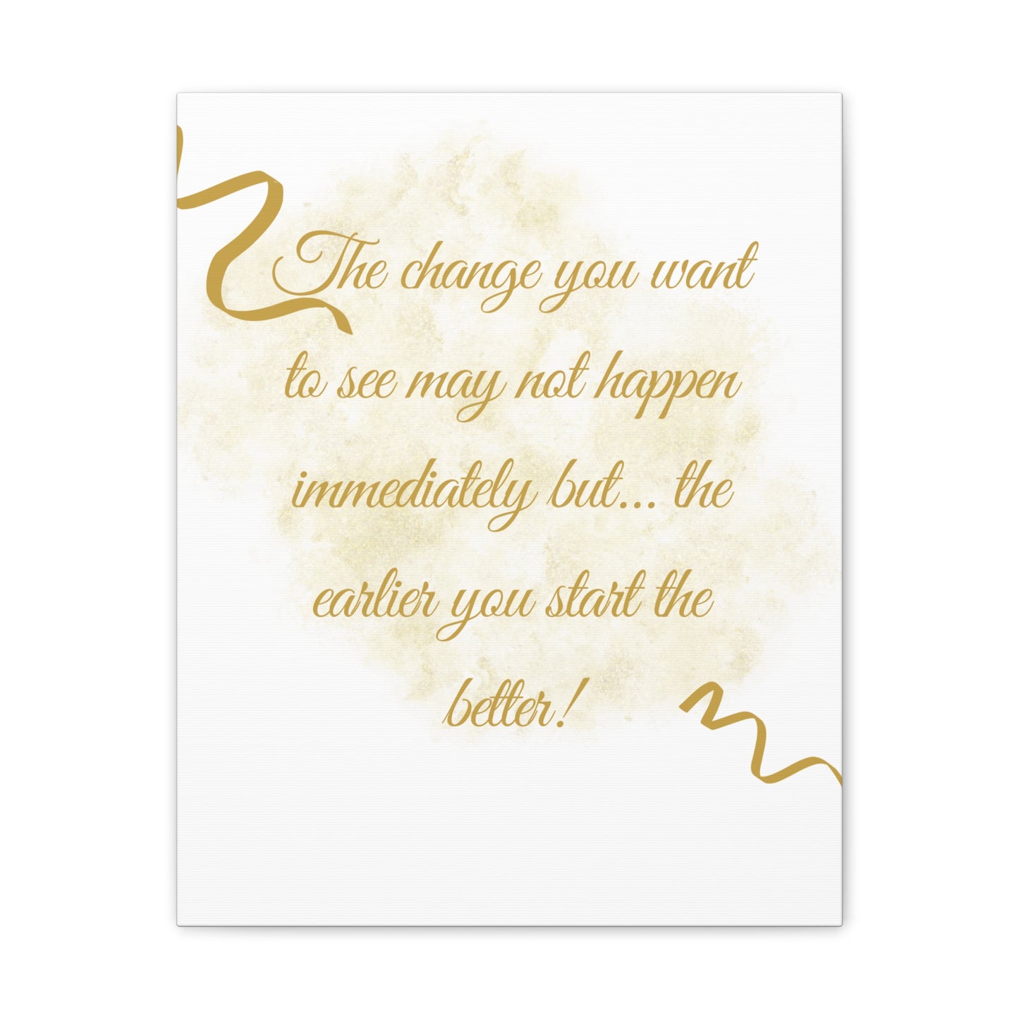 Inspirational Canvas Art - "Start the Change" Quote Wall Decor