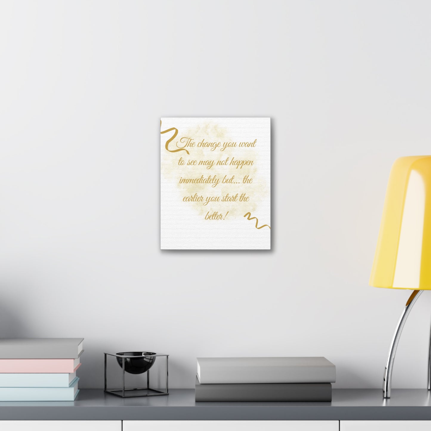 Inspirational Canvas Art - "Start the Change" Quote Wall Decor