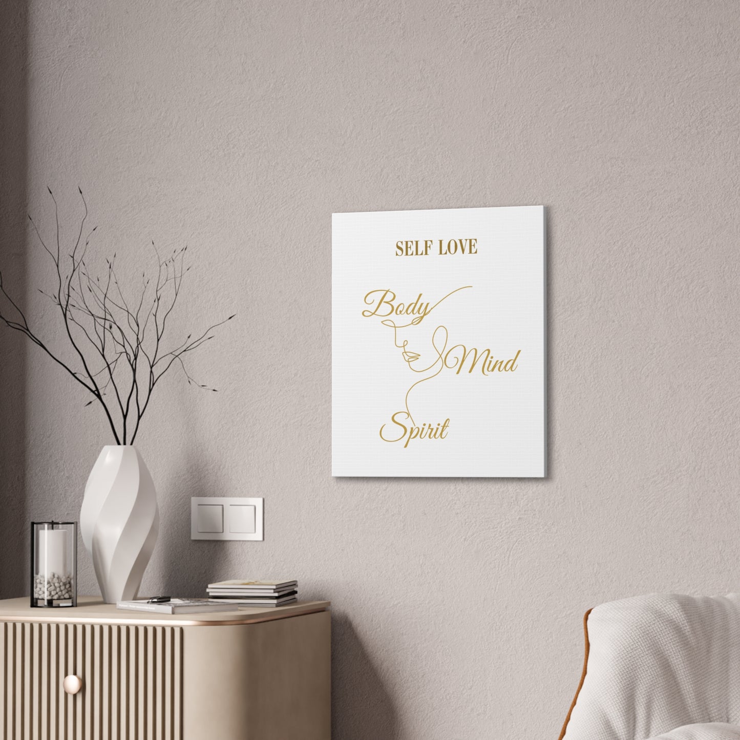 Self Love Canvas Art - Body Mind Spirit Wall Decor