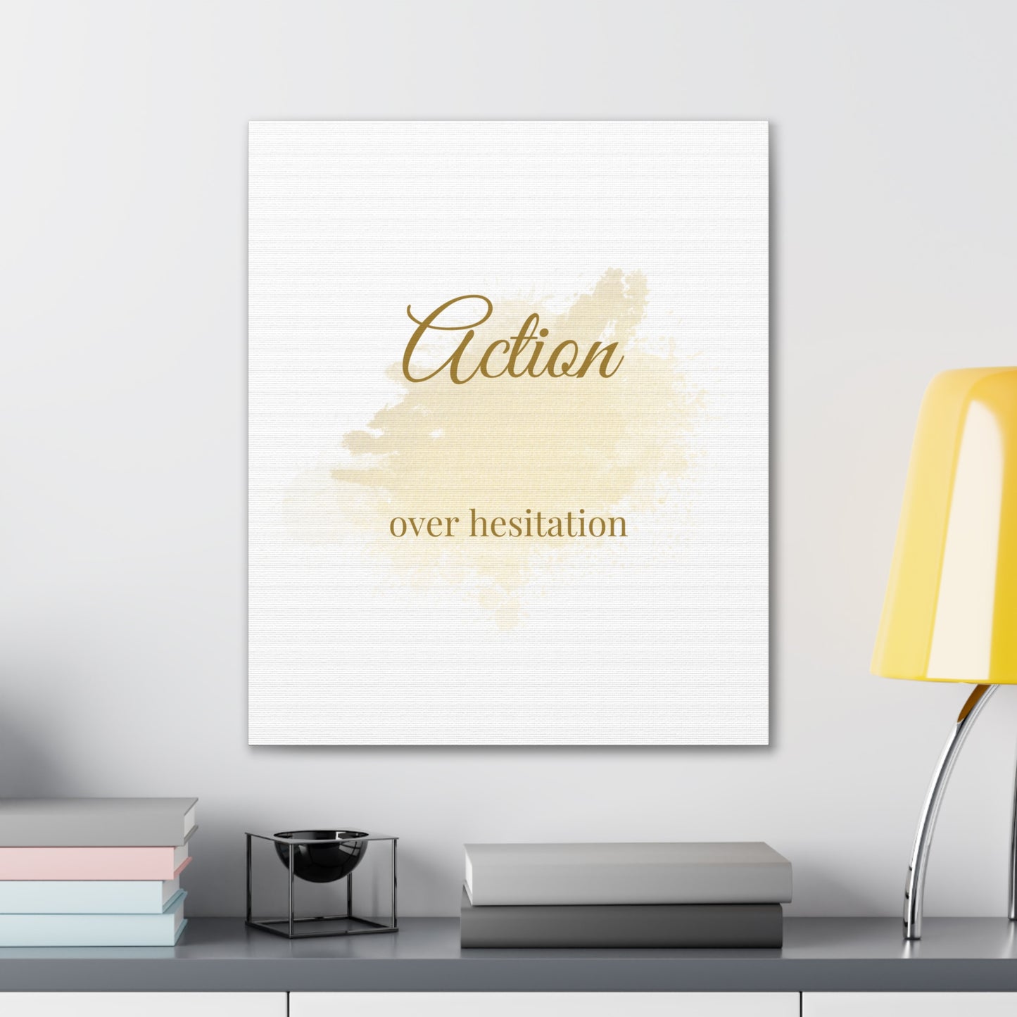 Inspirational Canvas Art - "Action over Hesitation" Motivational Wall Decor