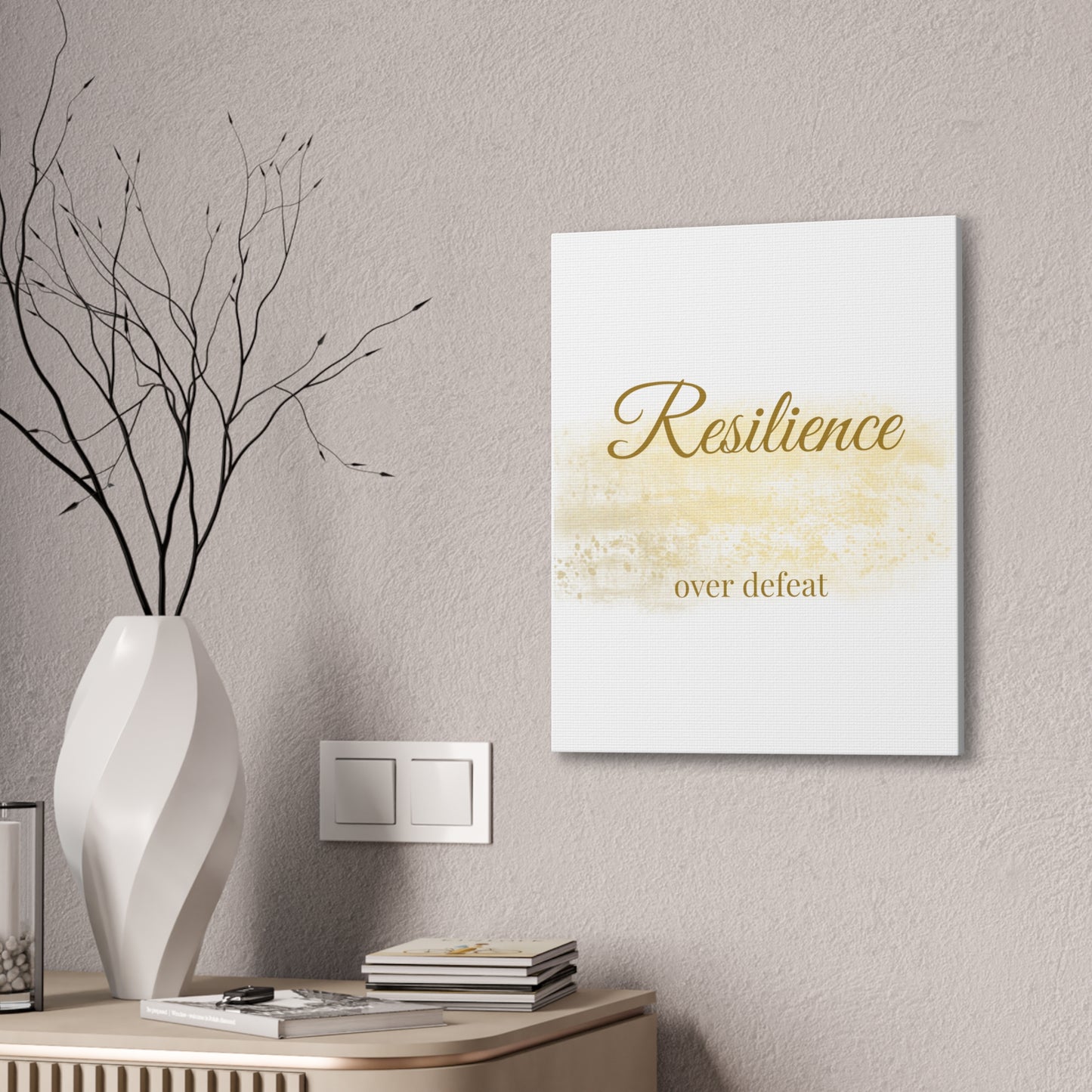 Inspirational Canvas Wall Art - "Resilience Over Defeat" - Motivational Decor